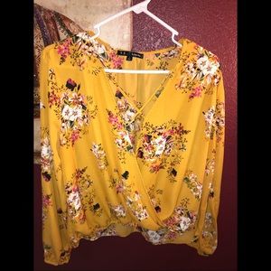 Sweet Rain Yellow Floral Print Blouse